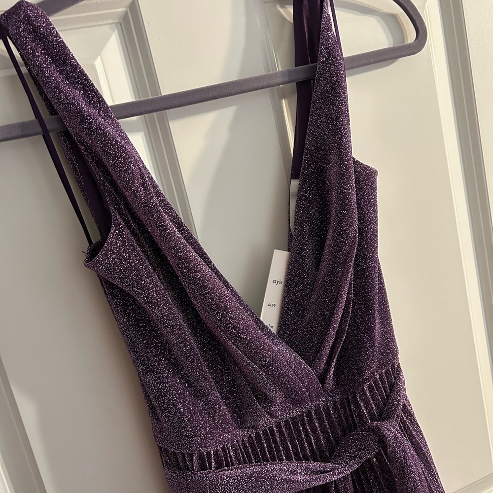 Purple Metallic Formal Dress